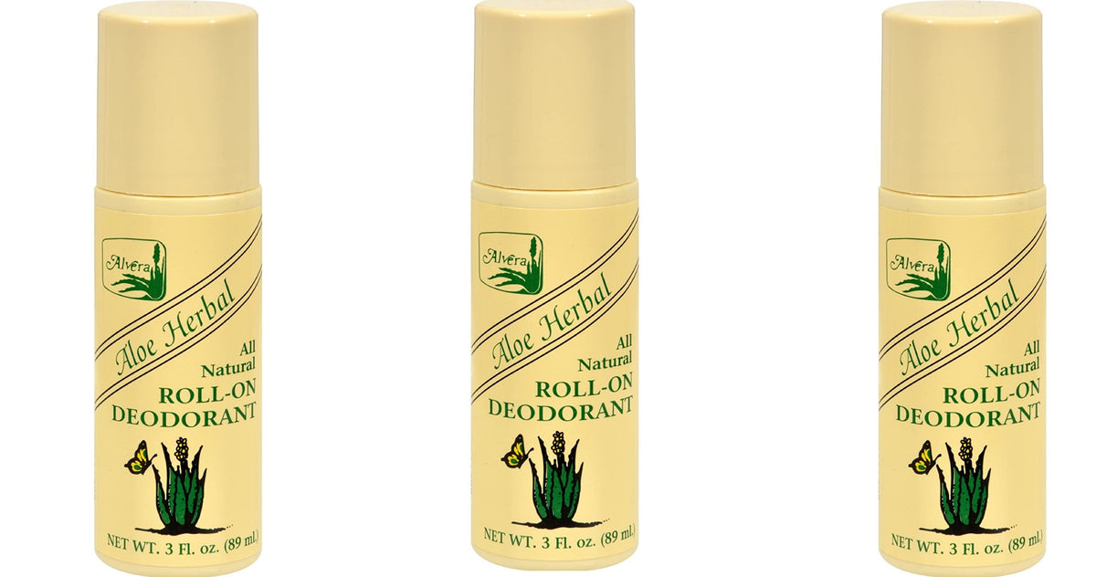 Alvera All Natural Roll-On Deodorant Aloe Herbal 3 fl oz