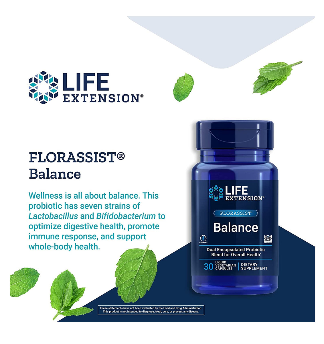 Life Extension, FLORASSIST Balance, 30 Liquid Vegetarian Capsules