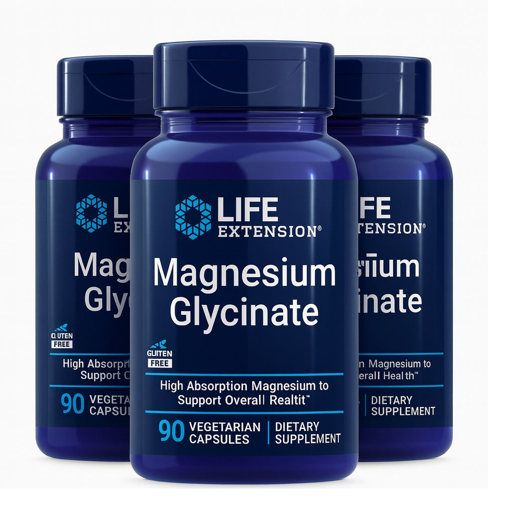 Life Extension Magnesium Glycinate 90 Caps 3  pack