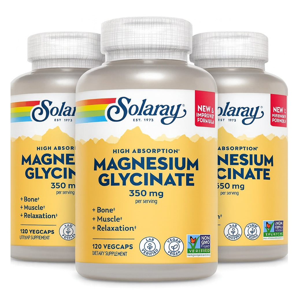 Solaray Magnesium Glycinate Capsules120 Capsules  3 Pack