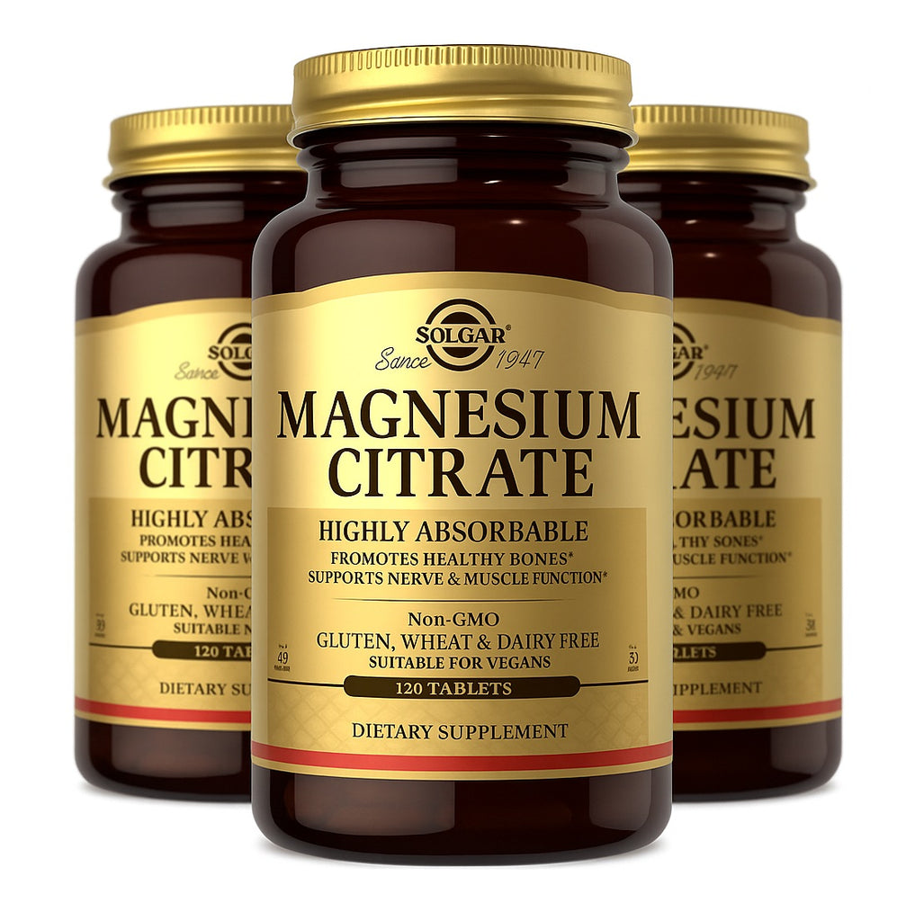 Solgar, Magnesium Citrate, 120 Tablets 3 bottles