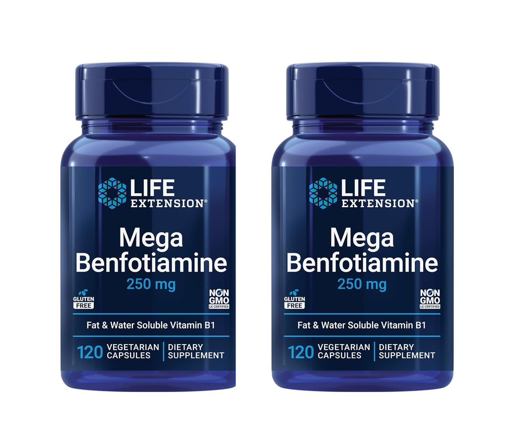 Life Extension Mega Benfotiamine 120 Capsules - 2 Bottles