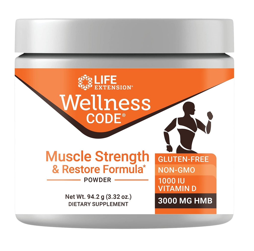 Life Extension, Wellness Code, Muscle Strength & Restore Formula Powder, 3.32 oz (94.2 g)