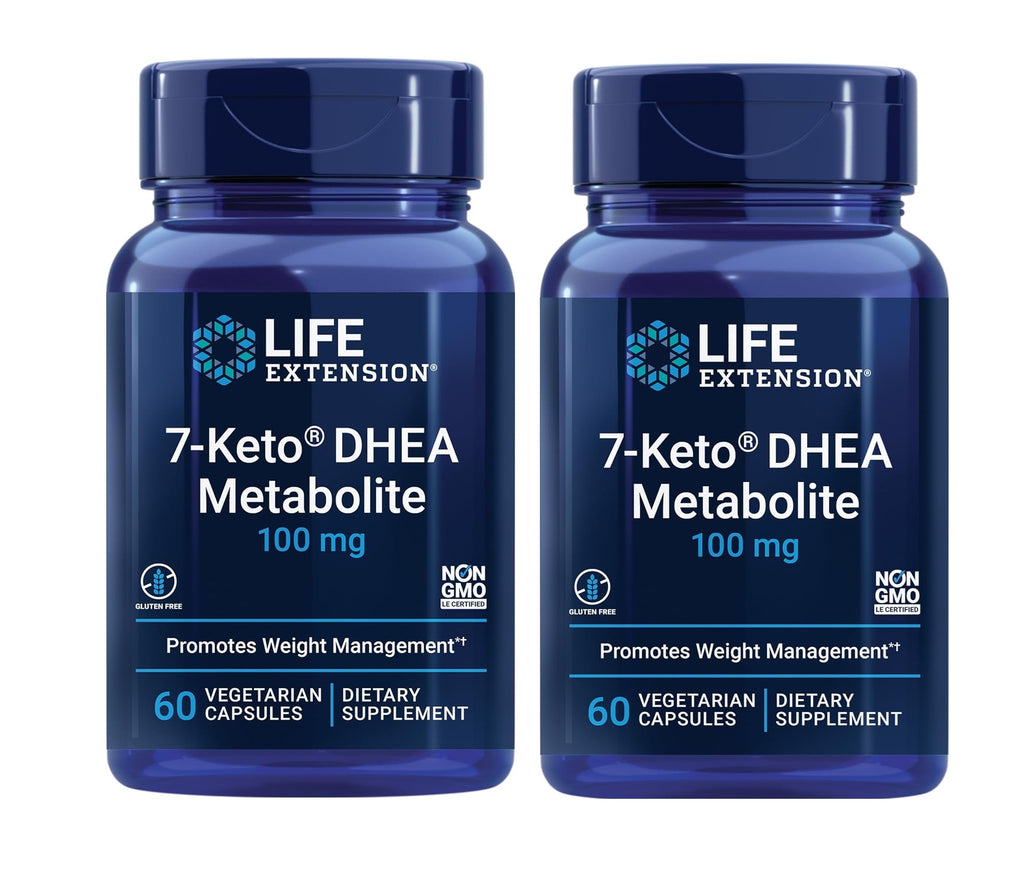 Life Extension, 7-Keto DHEA Metabolite, 100 mg, 60 Vegetarian Capsules 2 Bottles