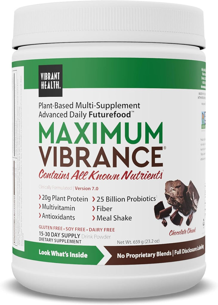 Vibrant Health, Maximum Vibrance, Chocolate Chunk, 23.2 oz -  Sale