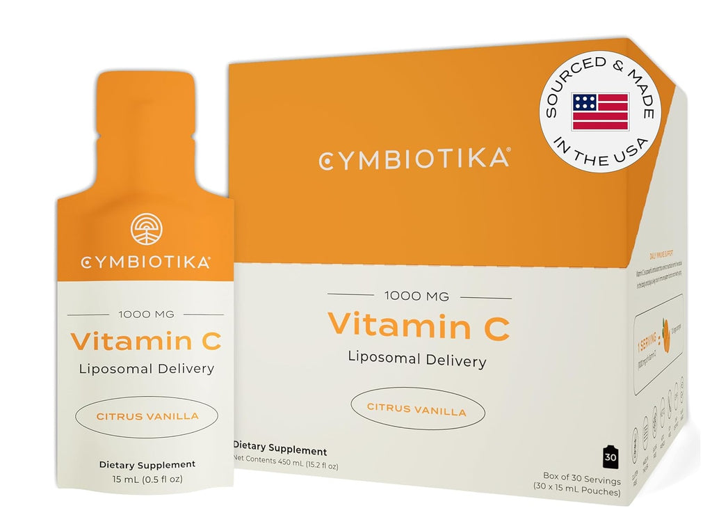 Cymbiotika Vitamin C Individual Packets, Liposomal Delivery, Citrus Vanilla Flavor, 30 Count
