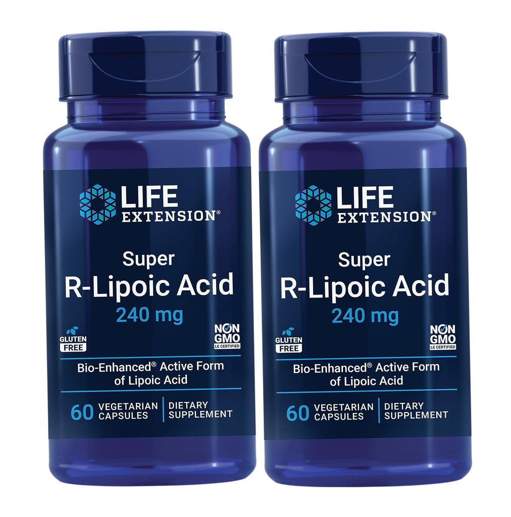 Life Extension Super R-Lipoic 240 Mg 60 Vegetarian Capsules - 2 bottles