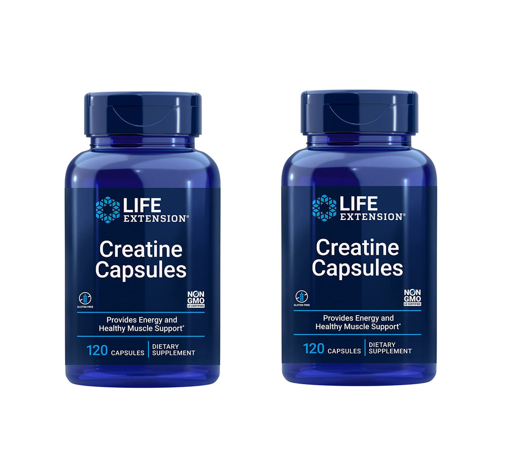 Life Extension Creatine Capsules – 120 Capsules  2 Bottles