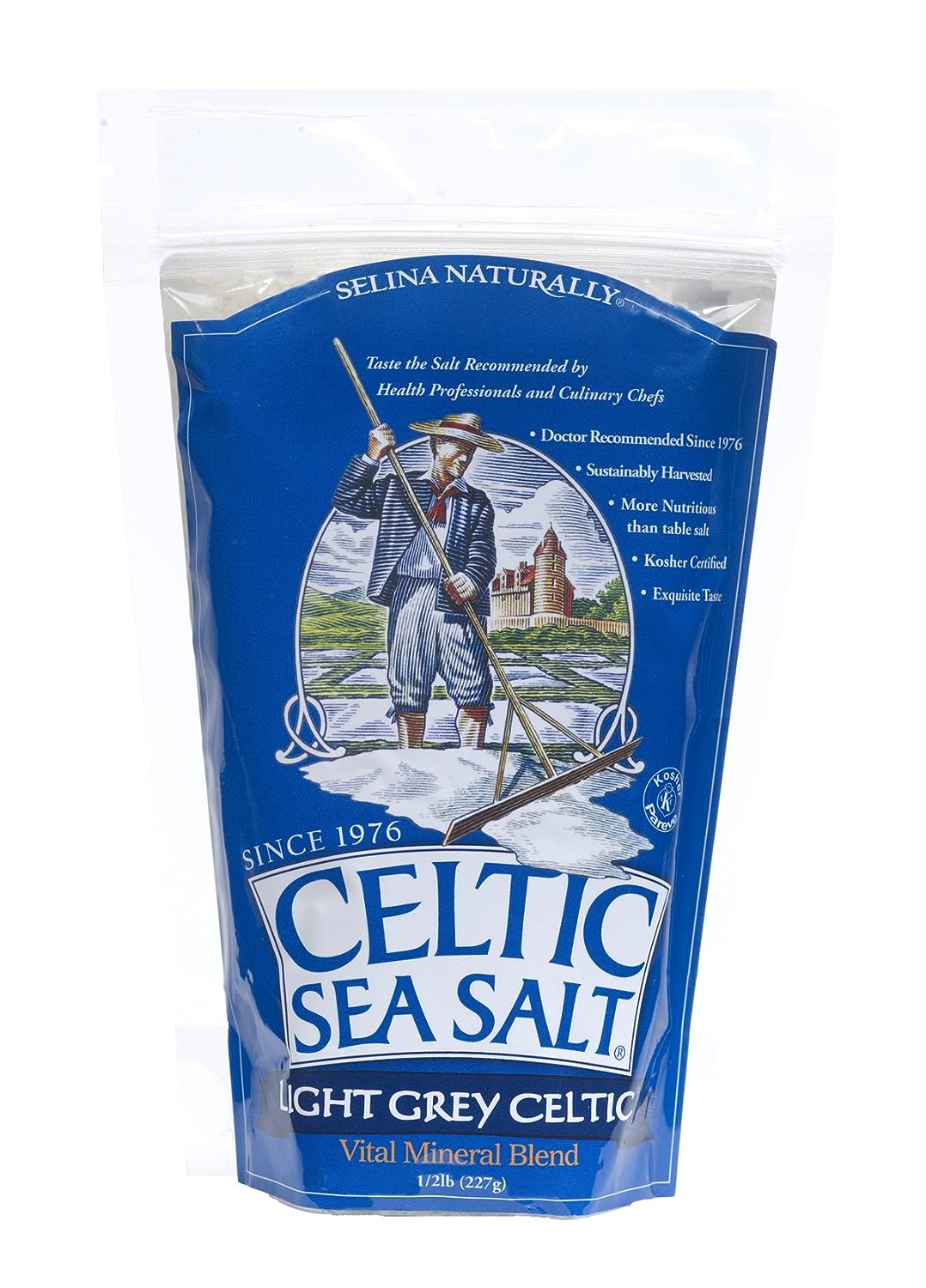 Celtic Sea Salt Light Gray Vital Mineral Blend 1 lb 454 g GMP Quality  Assured