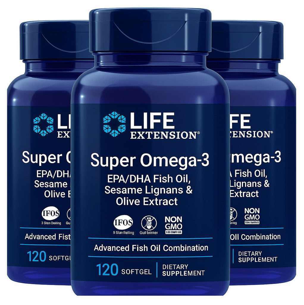 Life Extension, Super Omega-3 EPA/DHA Fish Oil 120 Softgels 3 Pack