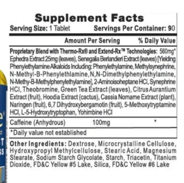 Lipodrene Fat Burner w/ Ephedra 90 Tablets by Hi-Tech Pharmaceuticals