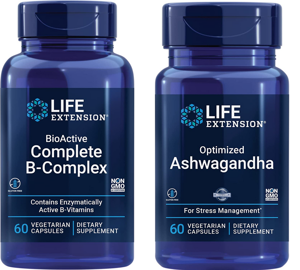 Life Extension Bioactive Complete B-complex & Optimized Ashwagandha Combo