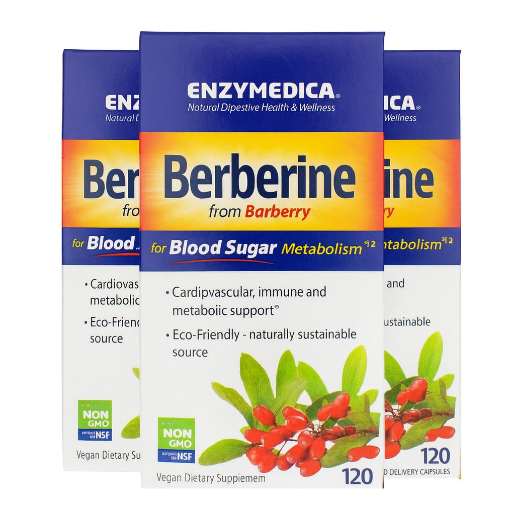 Enzymedica Berberine 120  Capsules 3 Pack