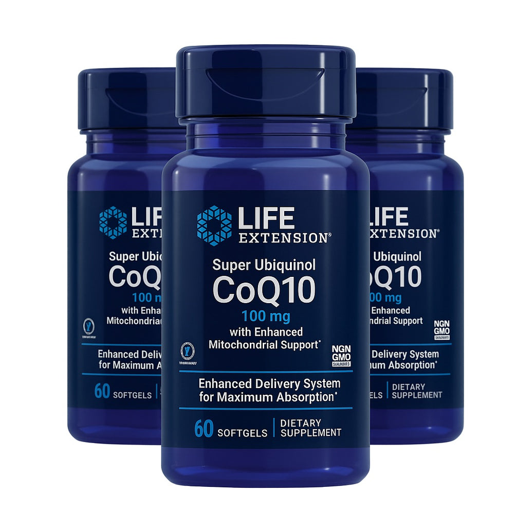 Life Extension, Super Ubiquinol CoQ10 with Enhanced Mitochondrial Support, 100 mg, 60 Softgels 3 Pack