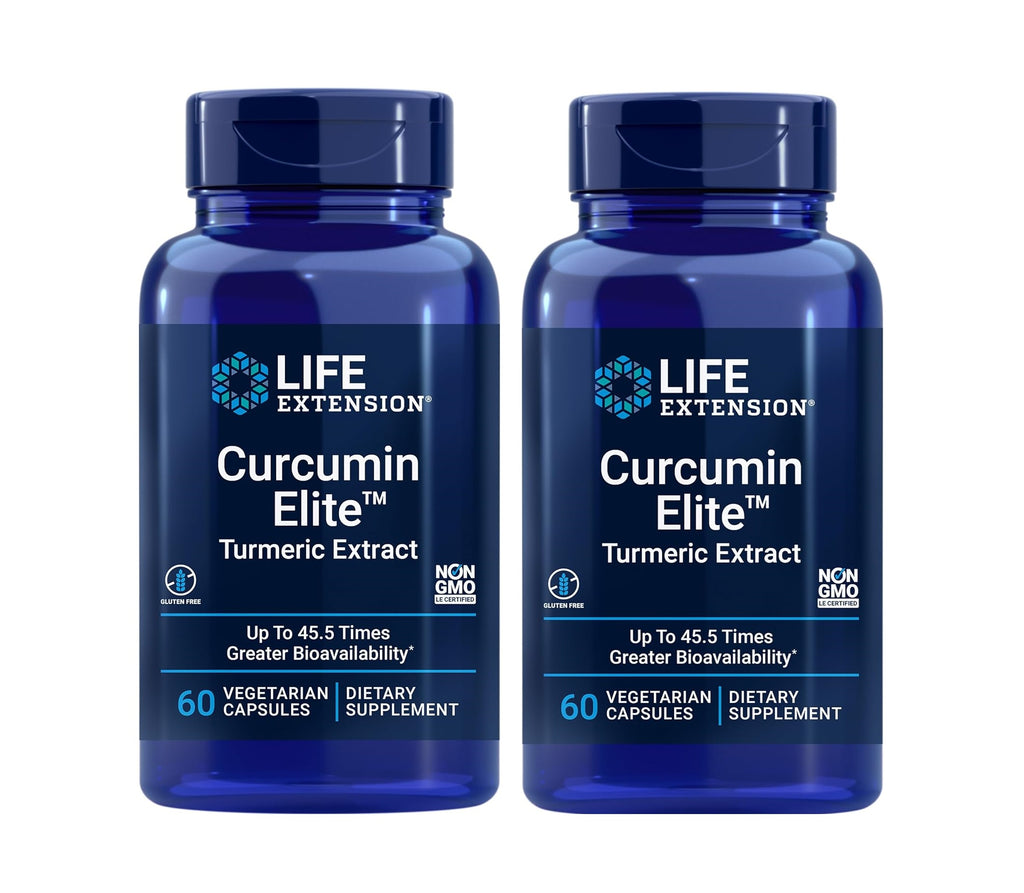 Life Extension Curcumin Elite  Turmeric Extract 60 Vegetarian Capsules - 2 Bottles