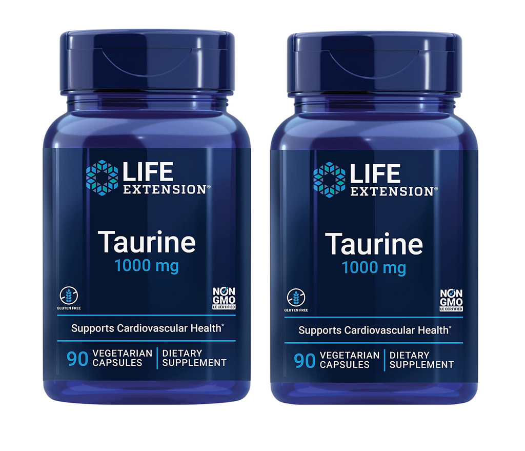 Life Extension, Taurine, 1,000 mg, 90 Vegetarian Capsules  2 bottles
