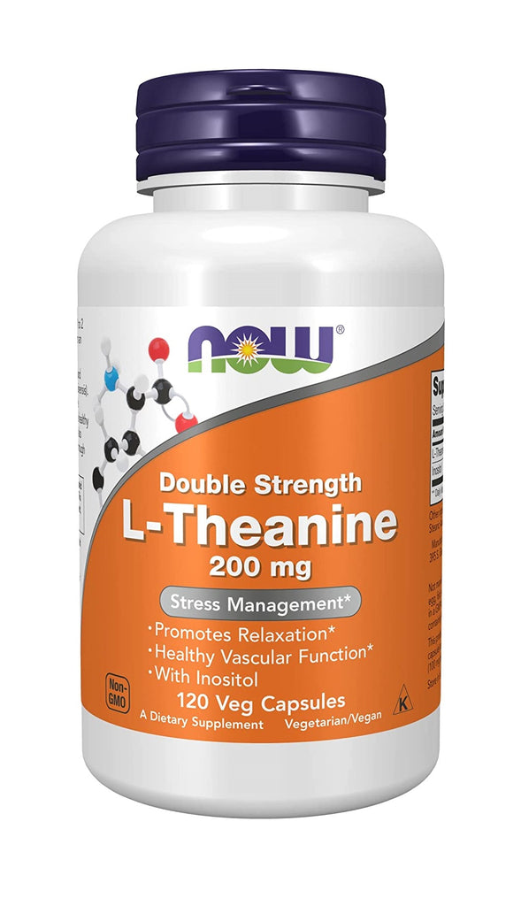 NOW Foods, Double Strength L-Theanine, 200 mg, 120 Veg Capsules