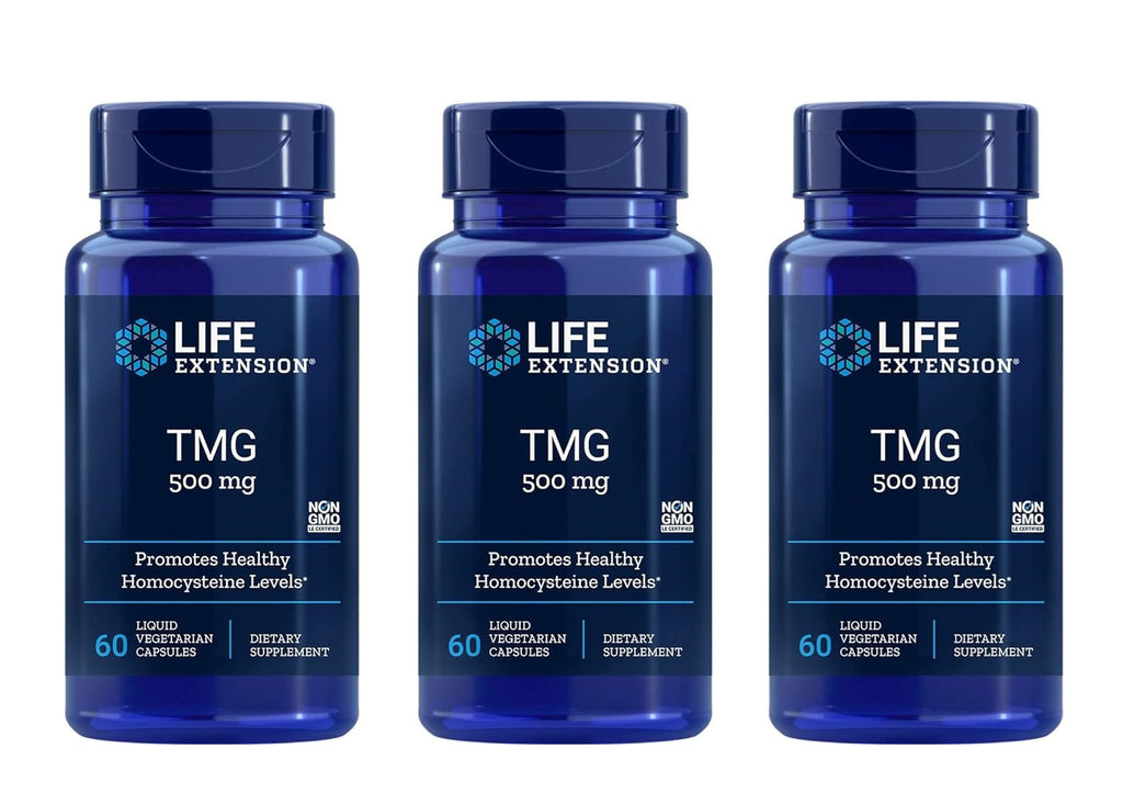 Life Extension, TMG, 500 mg, 60 Liquid Vegetarian Capsules - 3 pack