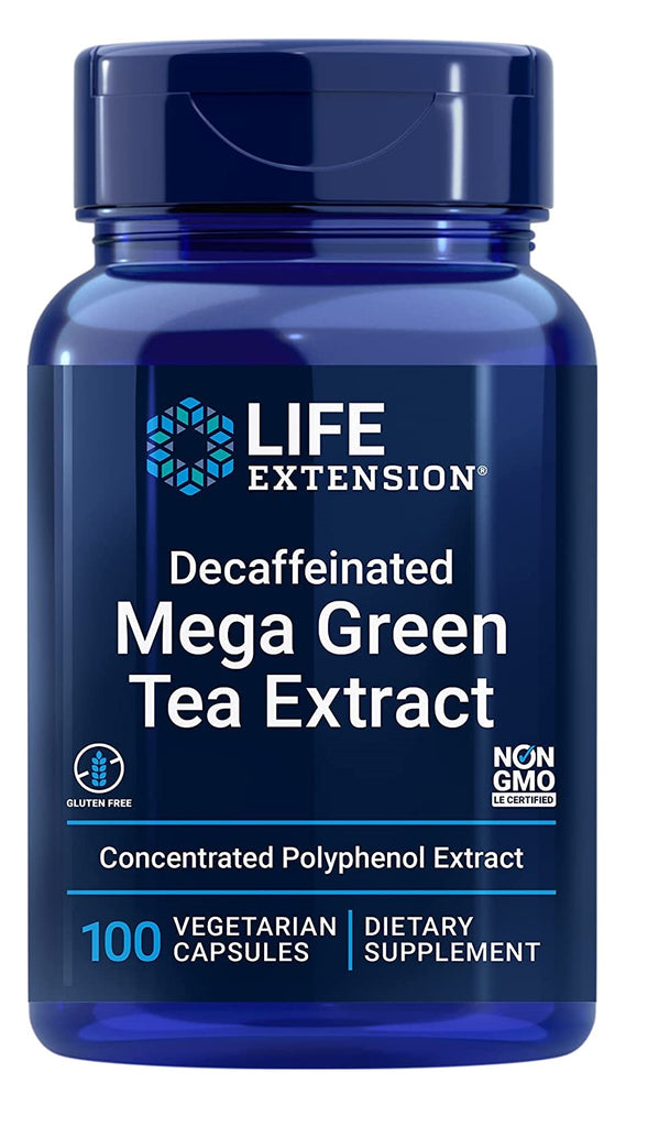 Life Extension, Mega Green Tea Extract, Decaffeinated, 100 Vegetarian Capsules