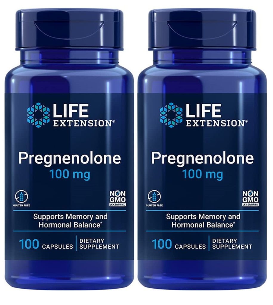 Life Extension Pregnenolone 100 Mg, 100 Capsules, 2 Bottle Pack