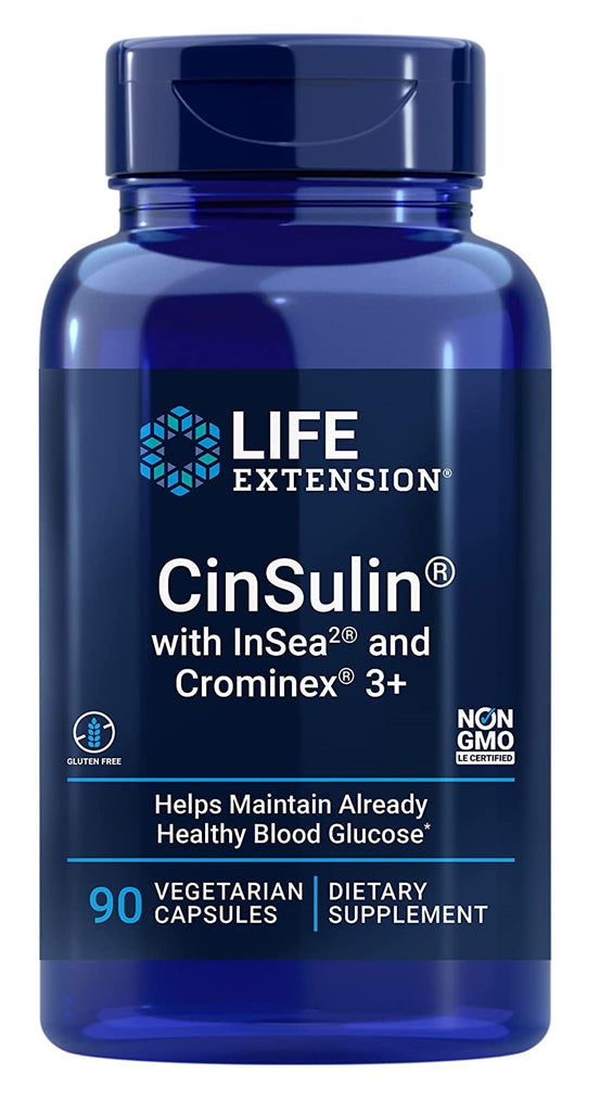 Life Extension, CinSulin with InSea2 and Crominex 3+, 90 Vegetarian Capsules