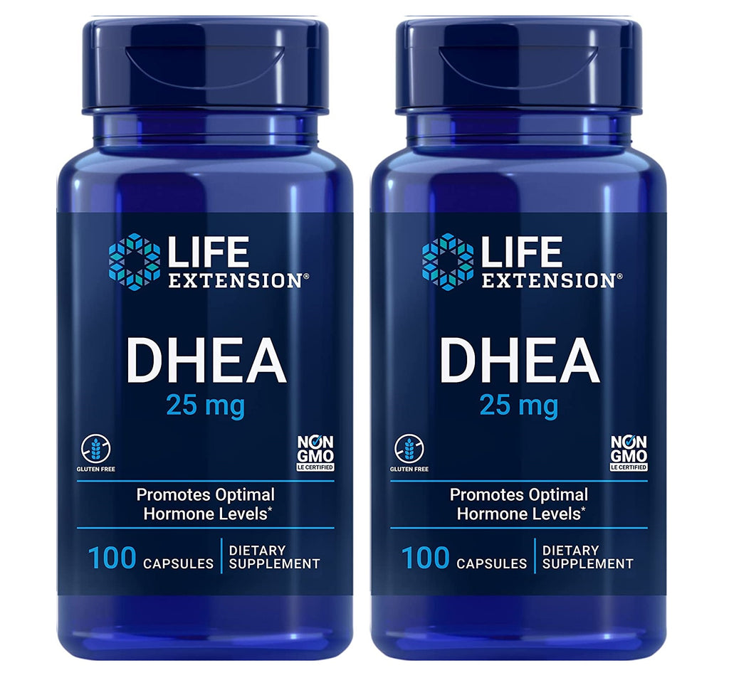 Life Extension DHEA 25 mg 100 Capsules 2 bottles