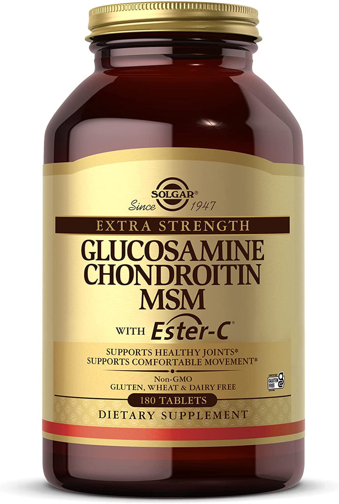 Solgar Extra Strength Glucosamine Chondroitin MSM w/ Ester-C, 180 Tablets