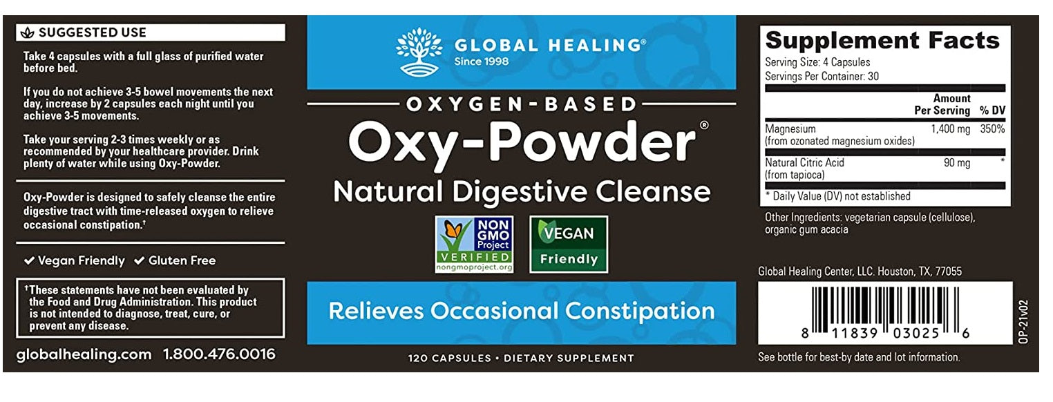 Global Healing OxyPowder 120 Capsules Healthlandcenter